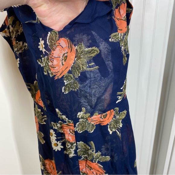 Reformation Miri Jumpsuit Floral Ruffle Wide Leg Crop Cut Out size‎ 4 viscose - Picture 3 of 9